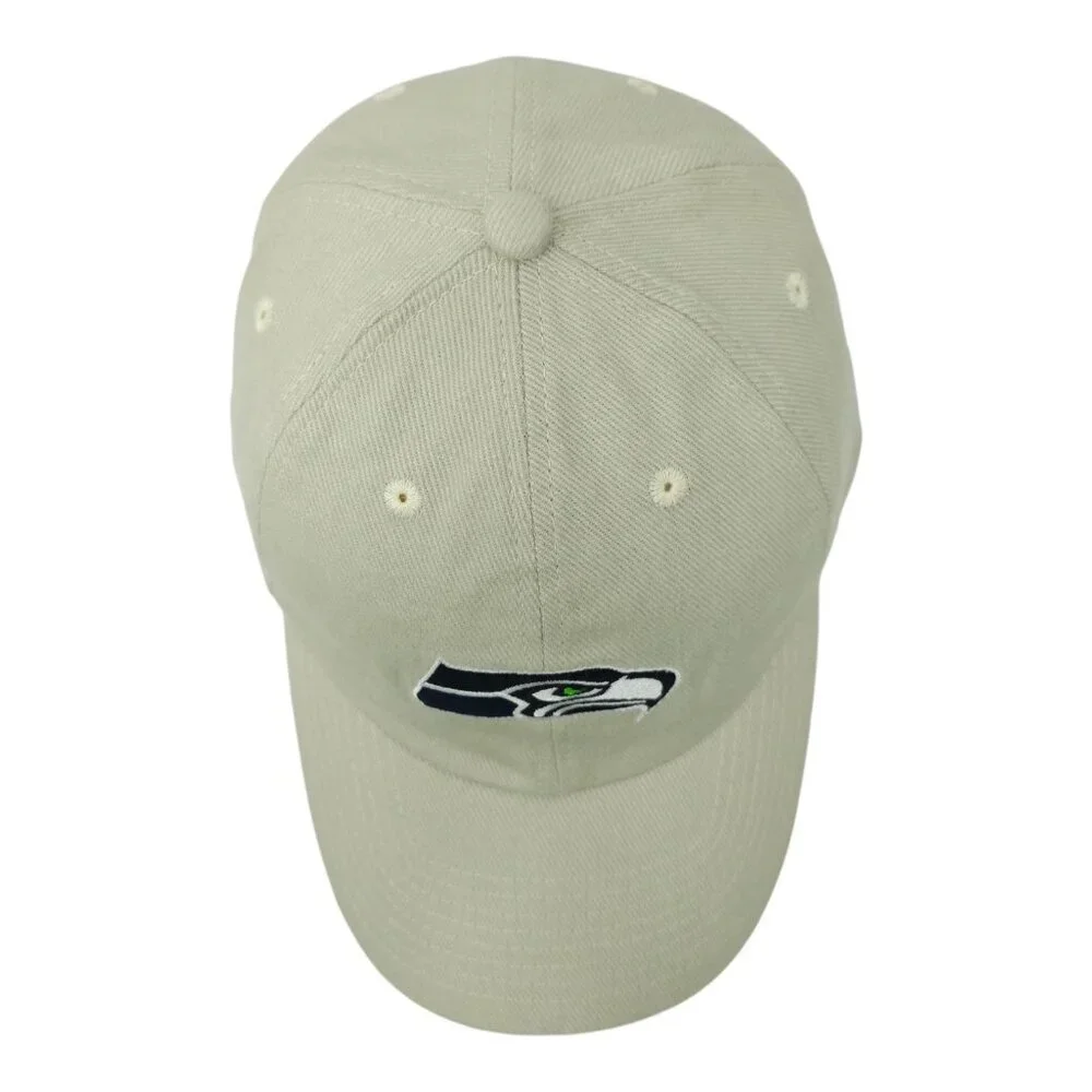 NFL Seattle Seahawks Football Adjustable Size Strapback Cap Baseball Hat Khaki